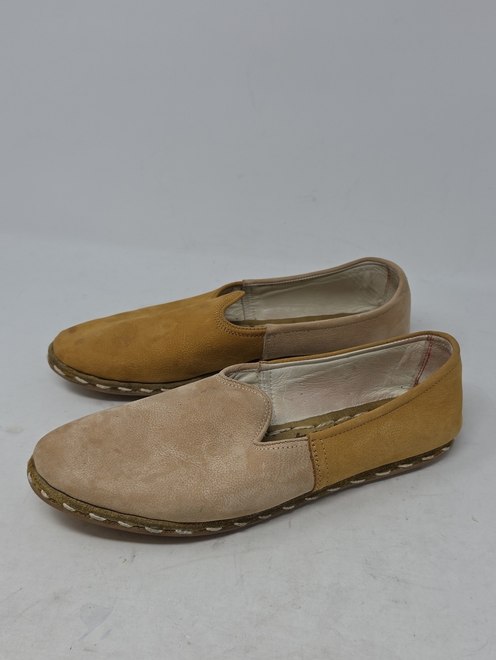 Sabah Suede Slip On Shoe Men's Slip-On Suede Loafers in Tan and Beige Size 11.5
